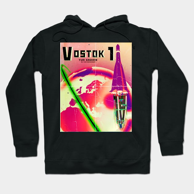 Vostok 1 60th Anniversary Globe Multicolour Hoodie by ScienceNStuffStudio